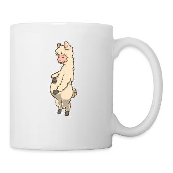 Lama mit Babybauch - Schwanger - Tasse - Weiß - Rechts