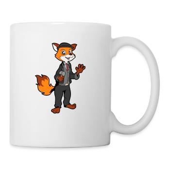 Comic Fuchs als Zimmermann - Tasse - Weiß - Rechts