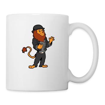 Comic Löwe als Zimmermann - Tasse - Weiß - Rechts