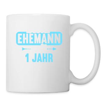 Beste Ehefrau Bester Ehemann seit 1 Jahr - Tasse - Weiß - Rechts
