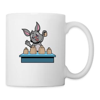Comic Rabbit Plays Cowbells - Mug - white - Right