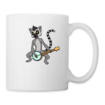 Comic Lemur plays banjo - Mug - white - Right