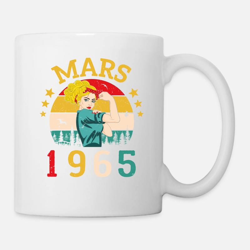 Mars 1965 Anniversaire Idée Cadeau Vintage 1965 - Mug blanc - blanc
