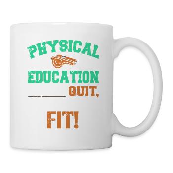 P.E Nous n’arrêterons pas tant que nos enfants ne seront pas en forme! Thé - Mug blanc - blanc - Droite