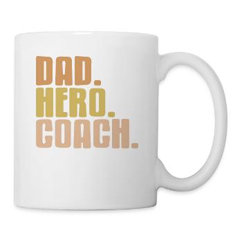 Dad. Hero. Coach. Laying. Retro Coaching Tea - Mug - white - Right