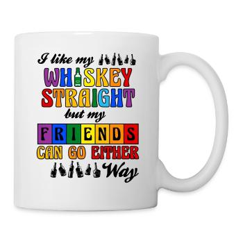 J’aime mon whisky droit mais mes amis LGBT - Mug blanc - blanc - Droite