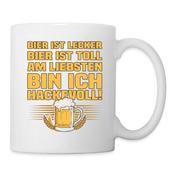 Bier Ist Lecker Bier Ist Toll Lustiger Bier Spruch - Tasse - Weiß - Rechts