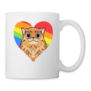 CHAT LGBT Chat Persan Arc-en-ciel - Mug blanc - blanc - Droite