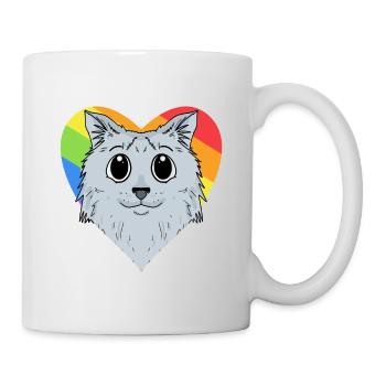 CHAT LGBT Sibérien Chat Arc-en-ciel - Mug blanc - blanc - Droite