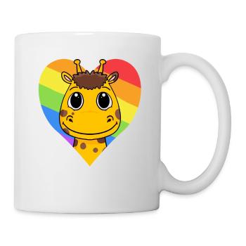 Giraffe LGBT Regenbogen Farben - Tasse - Weiß - Rechts