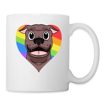 LGBT Hund American Pit Bull Terrier Regenbogen - Tasse - Weiß - Rechts