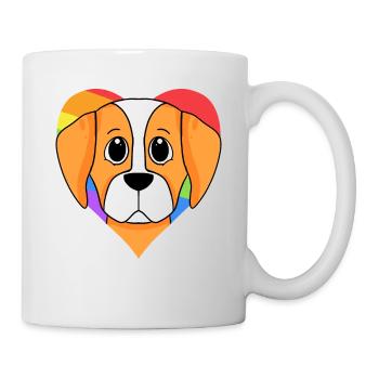 LGBT Hund Epagneul Breton Regenbogen - Tasse - Weiß - Rechts