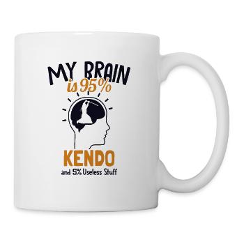 My Brain is 95% Kendo Kata Kenjutsu Shinai - Tasse - Weiß - Rechts