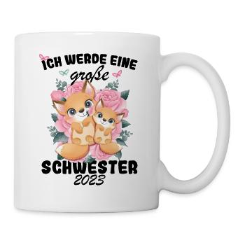 Ich Werde Eine Große Schwester 2023 - Tasse - Weiß - Rechts