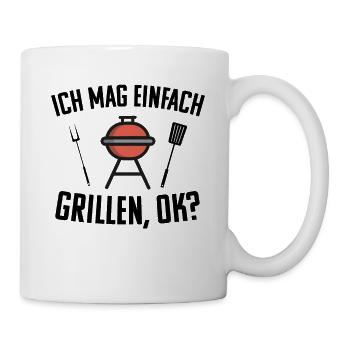 Grillen Grill Lustige Sprüche - Tasse - Weiß - Rechts