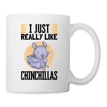 Ich mag Chinchillas Wollmaus Nagetier - Tasse - Weiß - Rechts