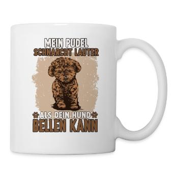 Pudel Hund Zwergpudel Hundeliebhaber Pudel - Tasse - Weiß - Rechts