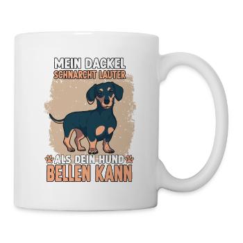 Dackel Hund Teckle Hundeliebhaber Rauhaardackel - Tasse - Weiß - Rechts