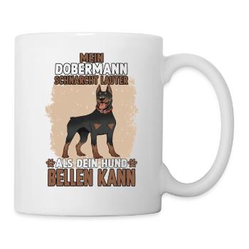 Lustiges Dobermann Motiv Dobermann Hundesport - Tasse - Weiß - Rechts
