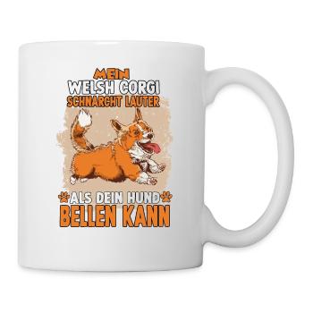 Lustig Welsh Corgi Motiv Corgi Pembroke Hundesport - Tasse - Weiß - Rechts