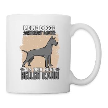 Cooles Hundehalter Motiv Dogge Deutsche Dogge - Tasse - Weiß - Rechts