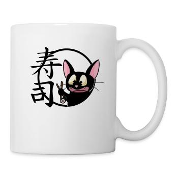 mignon drôle manga cat shirt autocollant - Mug blanc - blanc - Droite