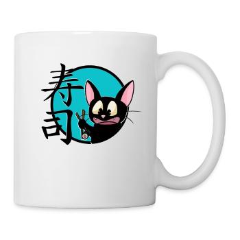 mignon drôle manga cat shirt autocollant - Mug blanc - blanc - Droite