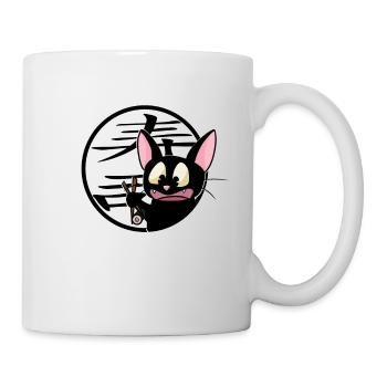 mignon drôle manga cat shirt autocollant - Mug blanc - blanc - Droite
