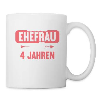 Beste Ehefrau Bester Ehemann seit 4 Jahren - Tasse - Weiß - Rechts