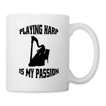 Harfe Instrument Musik Instrumente Harfenspieler - Tasse - Weiß - Rechts