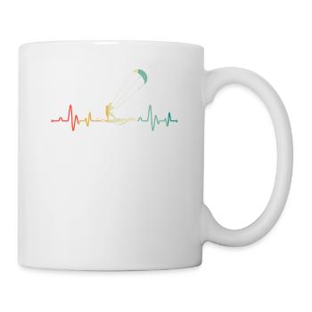 Kitesurfer Heartbeat Kiteboard Kitesurfen Kite - Tasse - Weiß - Rechts