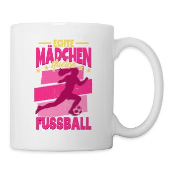 Fußball Echte Mädchen spielen Fußball - Tasse - Weiß - Rechts