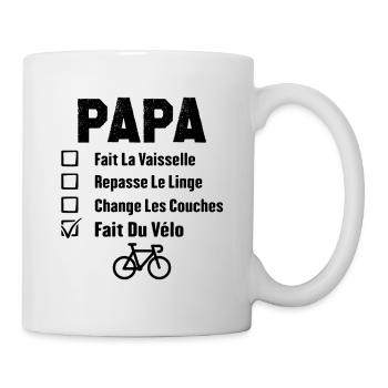 Papa cycliste fête des pères cadeau drôle vélo - Mug blanc - blanc - Droite