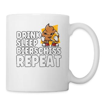 Drink Sleep Bierschiss Repeat Bier - Tasse - Weiß - Rechts