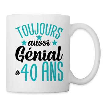 Cadeau anniversaire 40 ans rigolo homme - Mug blanc - blanc - Droite