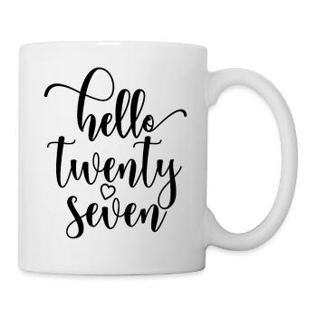 Hello Twenty Seven Cute 27 Years Old Birthday - Mug - white - Right