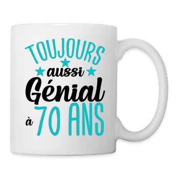 Je n'ai pas 70 ans cadeau humour anniversaire - Mug blanc - blanc - Droite