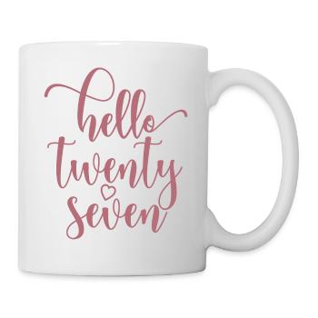 Hello Twenty Seven Cute 27 Years Old Birthday - Mug - white - Right