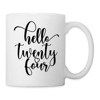 Hello Twenty Four Cute 24 Years Old Birthday - Mug - white - Right