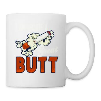 J’apprécie un super t-shirt fumeur drôle de fesses - Mug blanc - blanc - Droite
