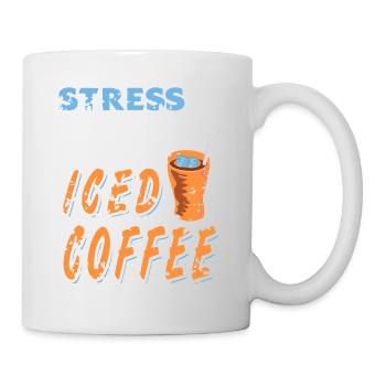 Le stress est causé par un manque de café glacé - Mug blanc - blanc - Droite