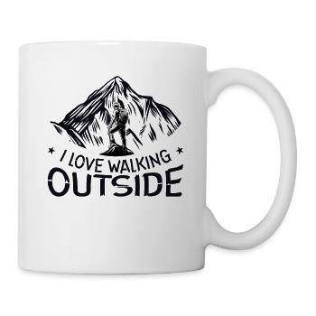 I Love Walking Outside Outdoor Mountain Hiking - Mug - white - Right