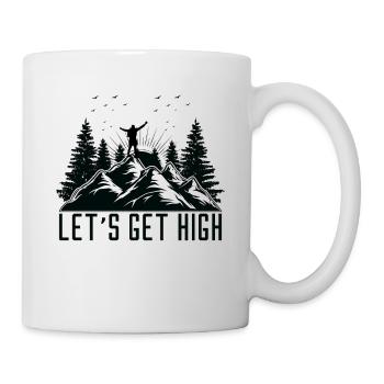 Let's Get High Wandern Berge Wanderer Outdoor Sort - Tasse - Weiß - Rechts