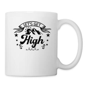 Let's Get High Wandern Berge Wanderer Outdoor Sort - Tasse - Weiß - Rechts