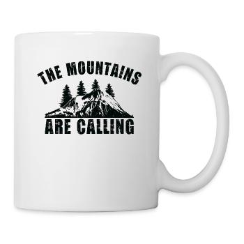 The Mountains are Calling Outdoor Berge Wandern - Tasse - Weiß - Rechts