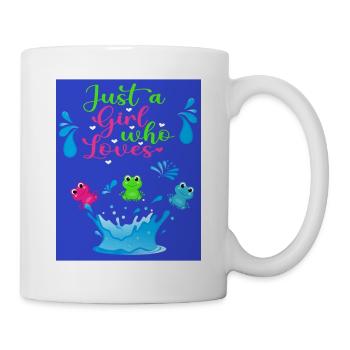 Juste une fille qui aime les grenouilles - Mug blanc - blanc - Droite