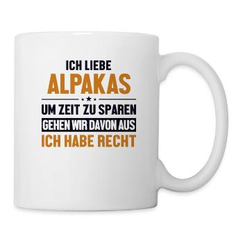 Alpakaliebe hat immer Recht Lama Alpaca Pako - Tasse - Weiß - Rechts