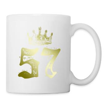 57 Couronne de numéro - Mug blanc - blanc - Droite