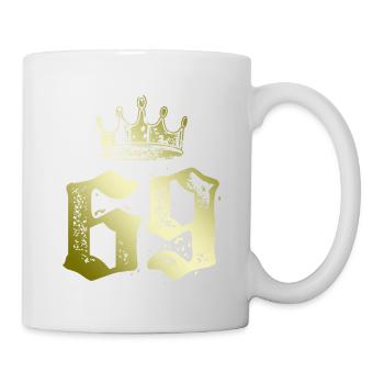 69 Zahl Krone - Tasse - Weiß - Rechts