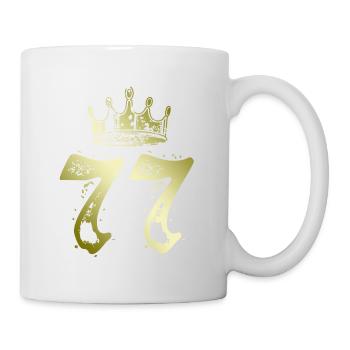 77 Zahl Krone - Tasse - Weiß - Rechts